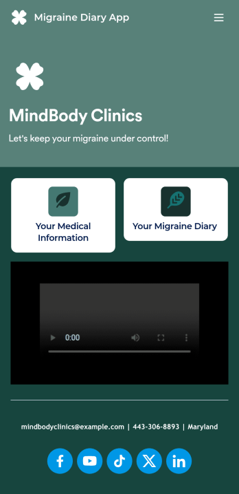 Migraine Diary App Template