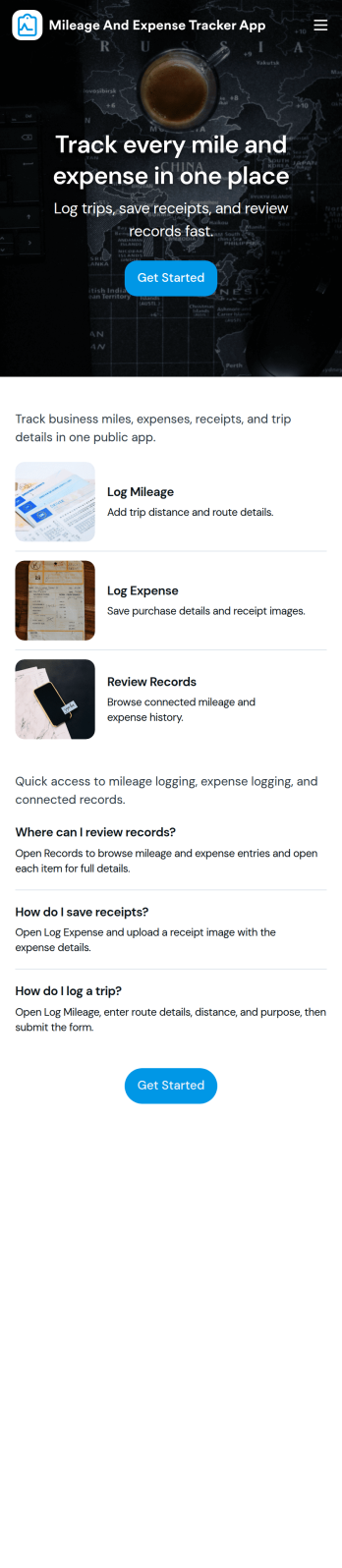 Mileage and Expense Tracker App Template