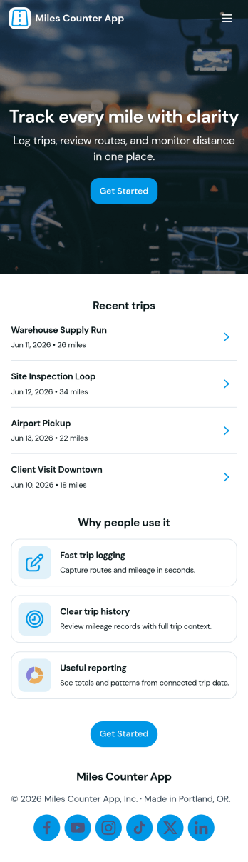 Miles Counter App Template