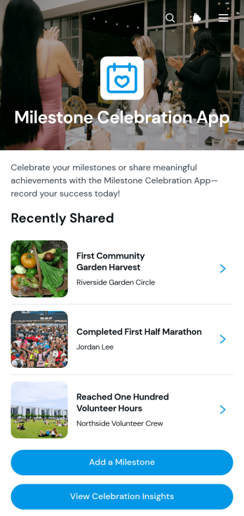 Milestone Celebration App Template