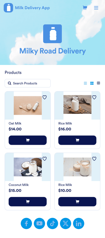 Milk Delivery App Template