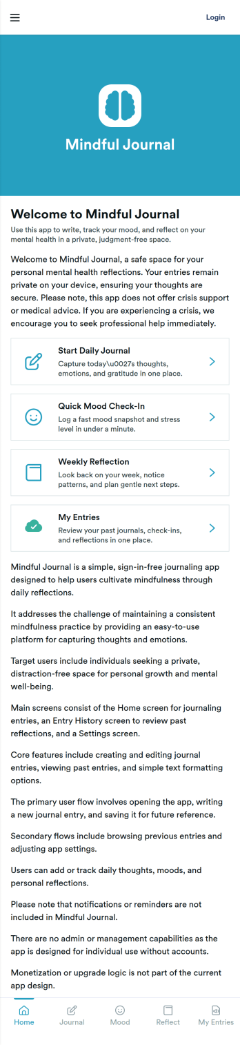 Mindful Journal App Template