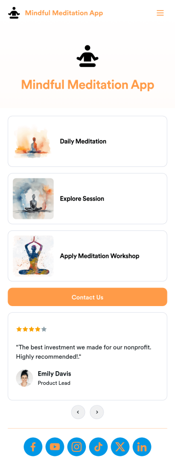 Mindful Meditation App Template