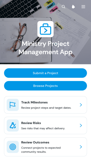 Ministry Project Management App Template