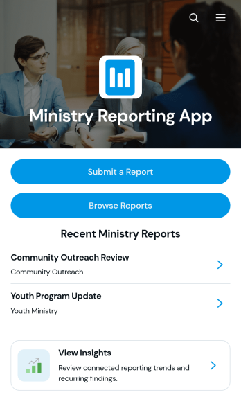 Ministry Reporting App Template