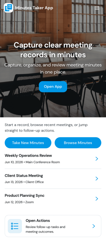 Minutes Taker App Template