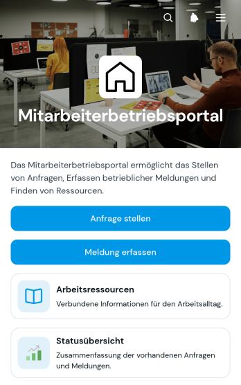 Mitarbeiterportal für Betriebsabläufe