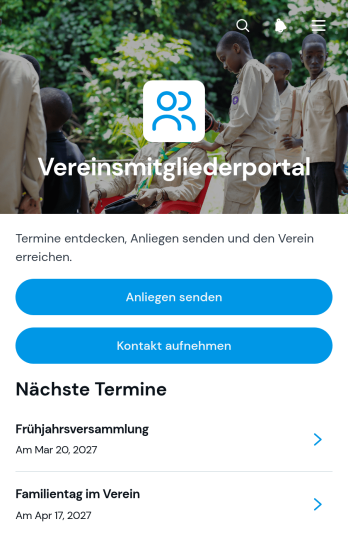 Mitgliederportal-App für einen Gemeinschaftsverein