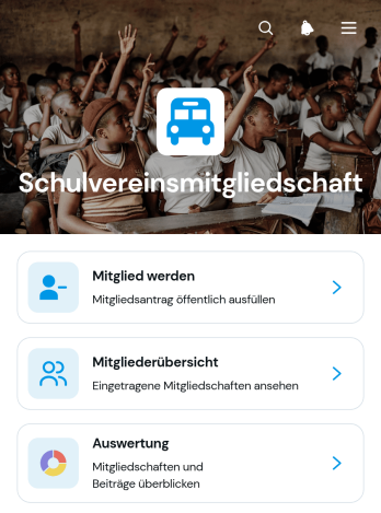 Mitgliedschafts-App für Schulvereine