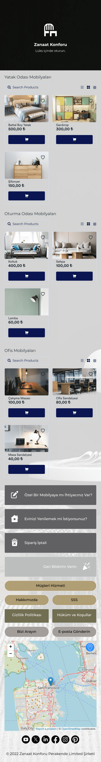 Mobilya Mağazası Uygulaması Template