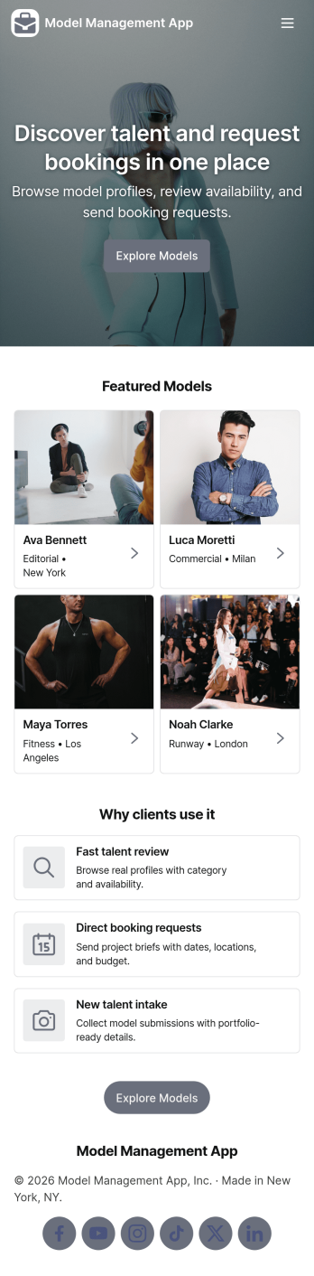 Model Management App Template
