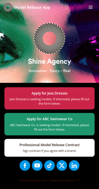 Model Release App Template