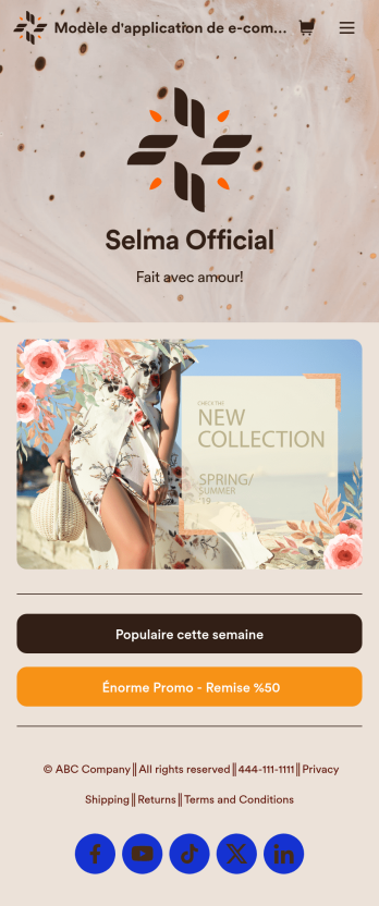 Modèle d'application de e-commerce