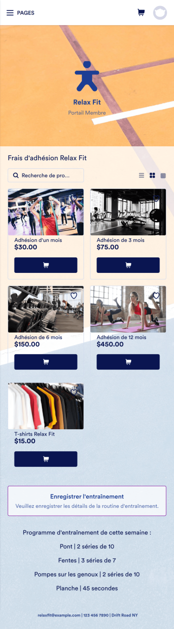 Modèle d'application de remise en forme Template