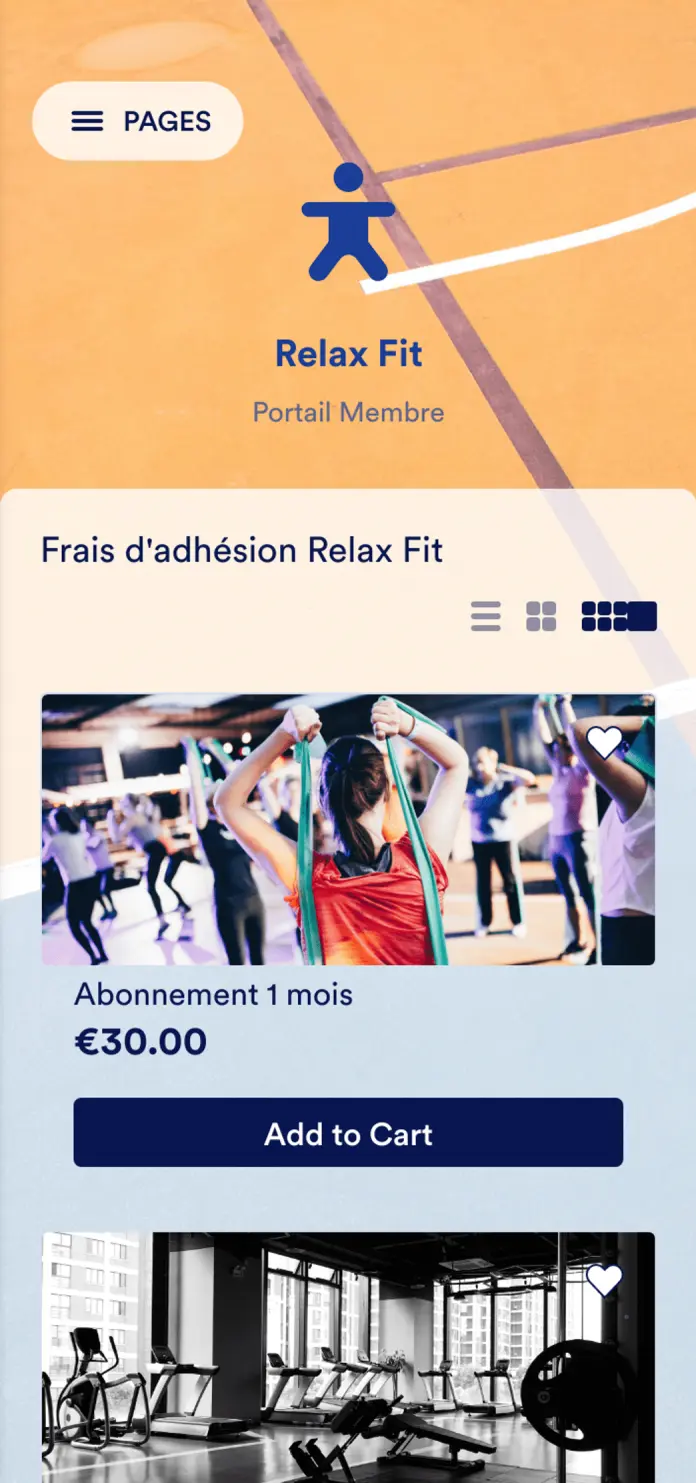 Modèle d'application de remise en forme