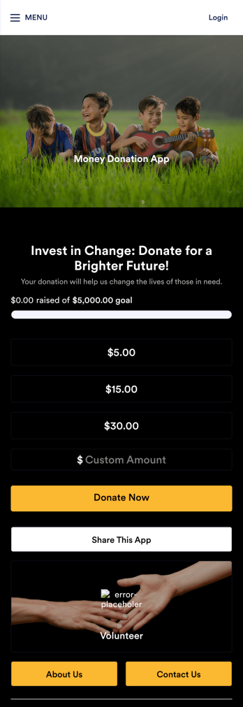 Money Donation App Template