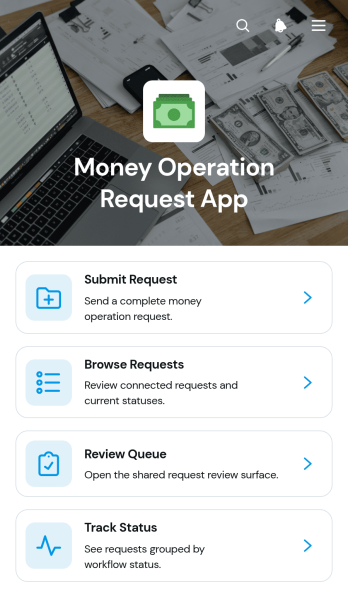 Money Operation Request App Template