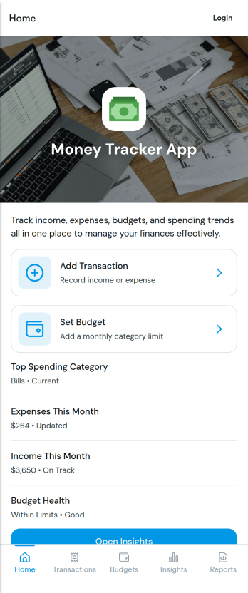 Money Tracker App Template
