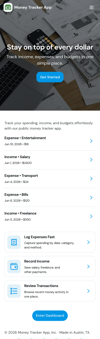 Money Tracker App Template