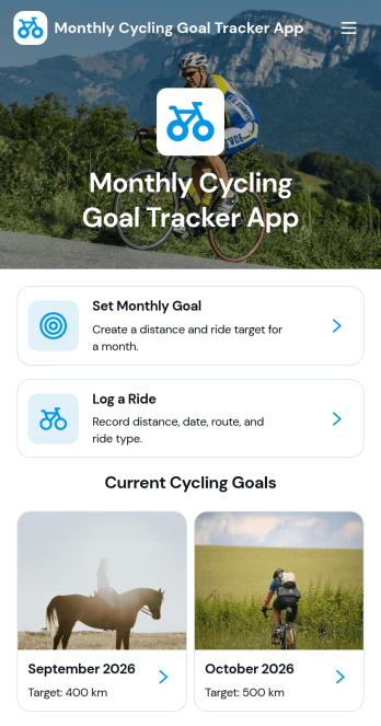 Monthly Cycling Goal Tracker App Template