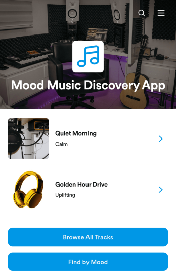Mood Music Discovery App Template