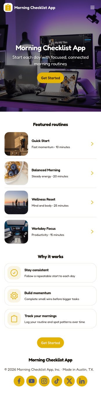 Morning Checklist App Template