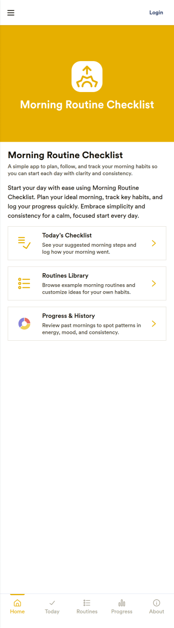 Morning Routine Checklist App Template