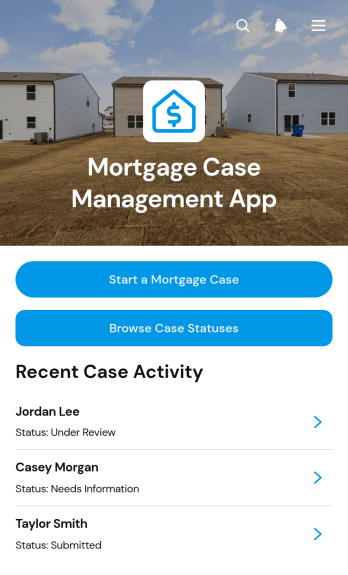Mortgage Case Management App Template