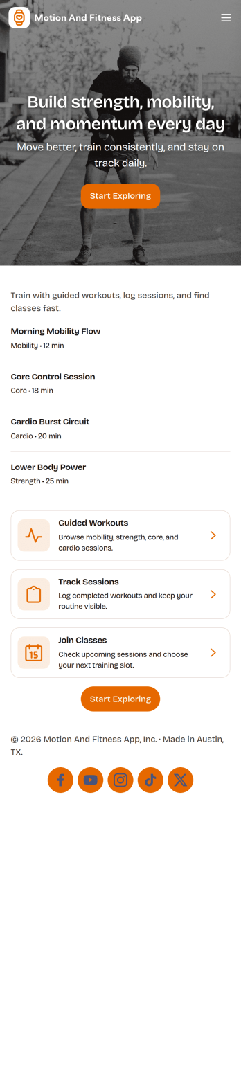 Motion and Fitness App Template