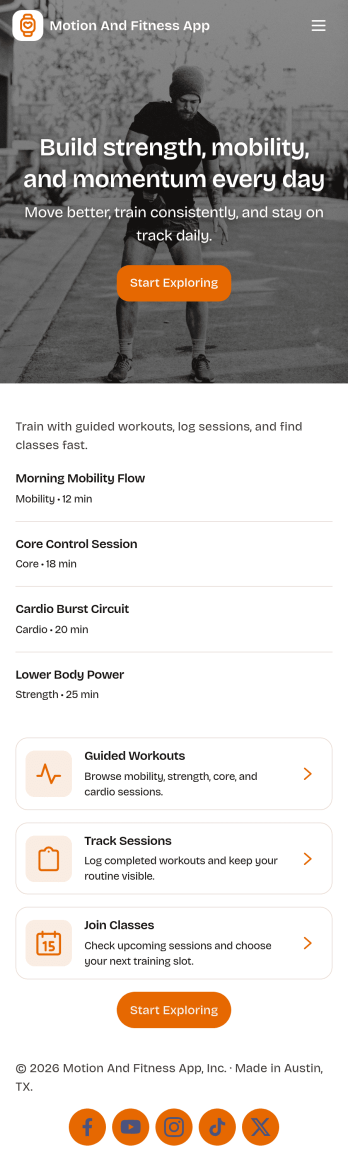 Motion and Fitness App Template