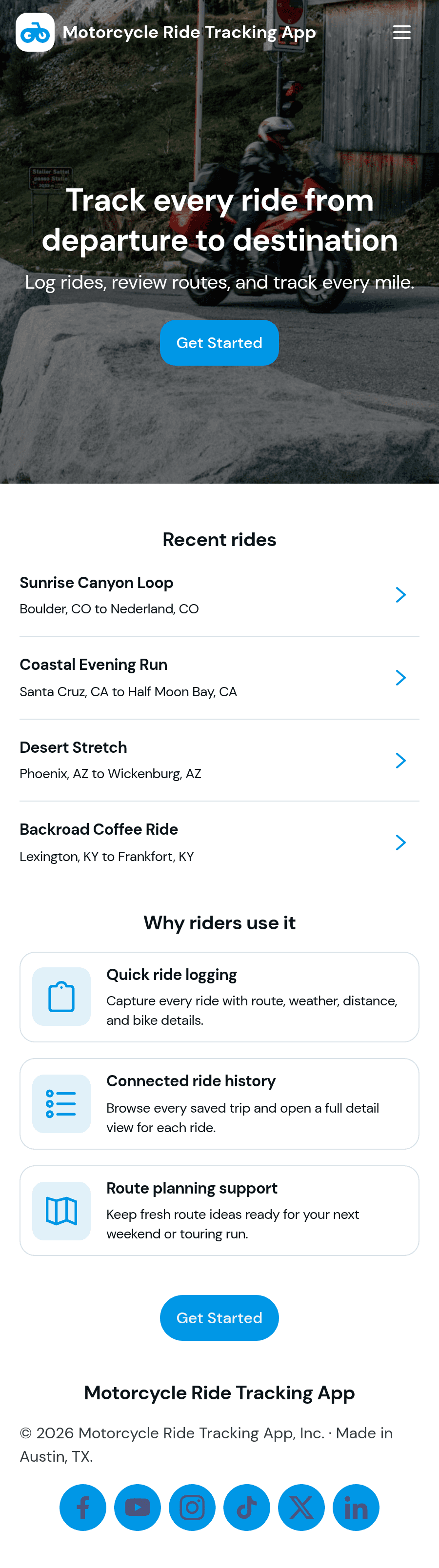 Motorcycle Ride Tracking App Template | Jotform