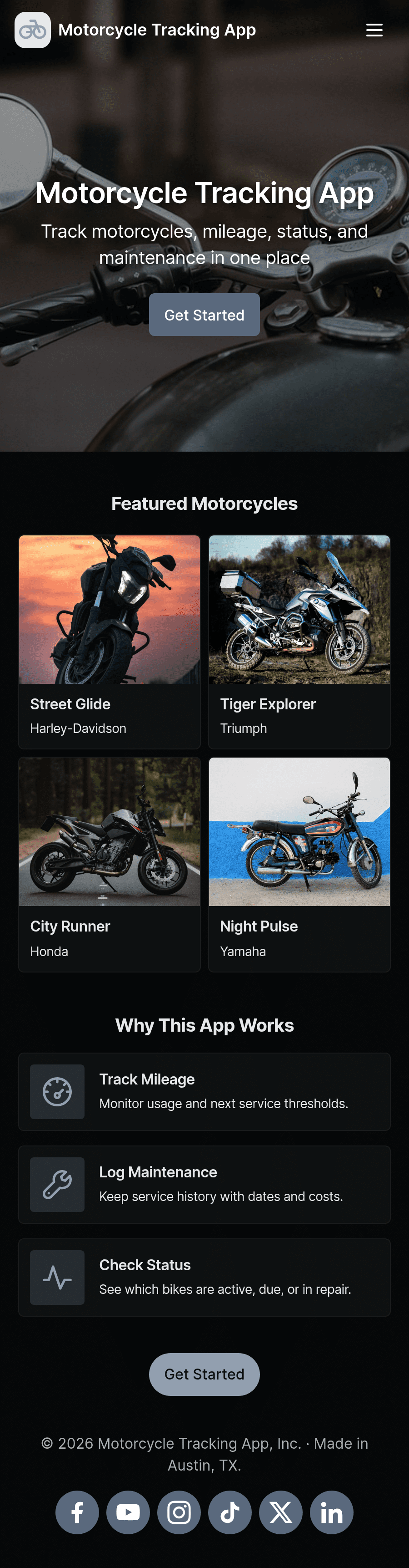 Motorcycle Tracking App Template | Jotform