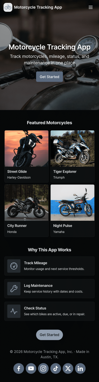 Motorcycle Tracking App Template