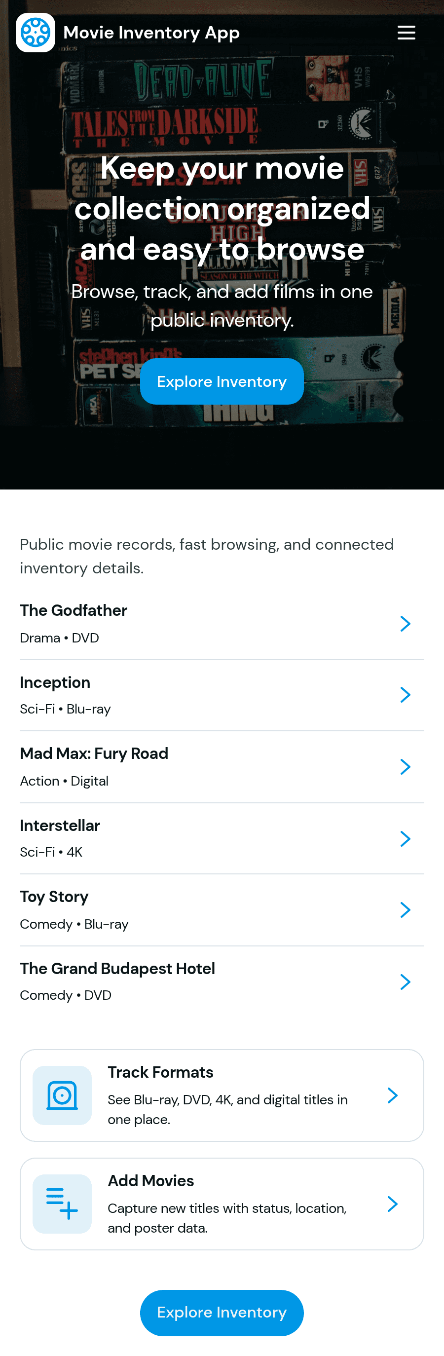 Movie Inventory App Template | Jotform