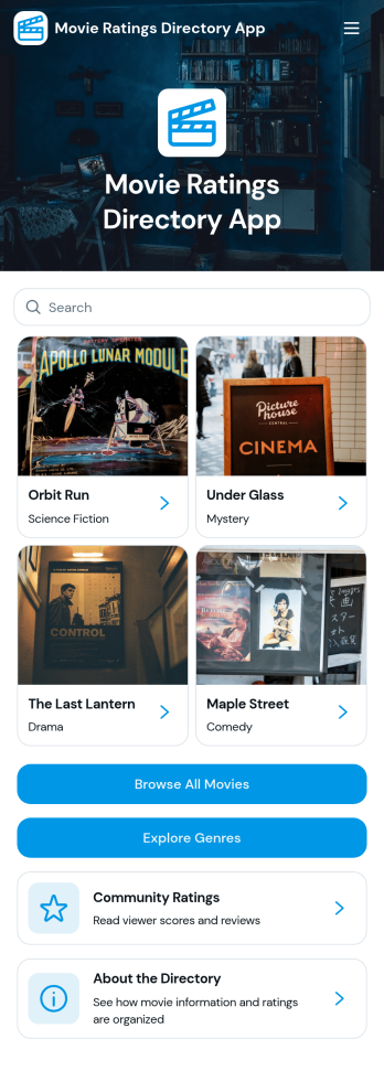 Movie Ratings Directory App Template