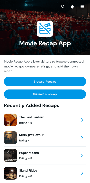 Movie Recap App Template