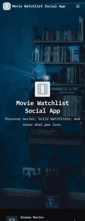 Movie Watchlist Social App Template