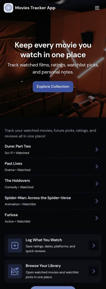 Movies Tracker App Template