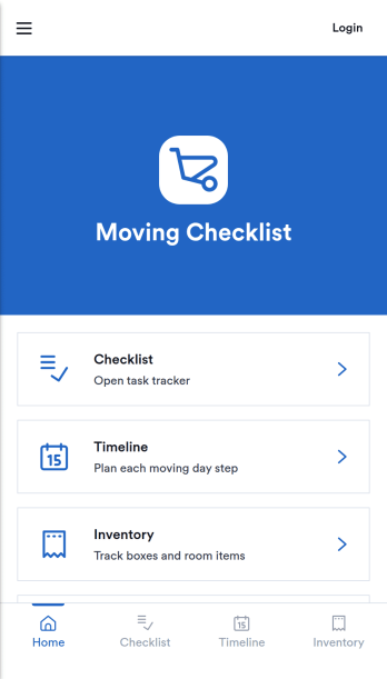 Moving Checklist App Template