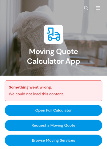 Moving Quote Calculator App Template