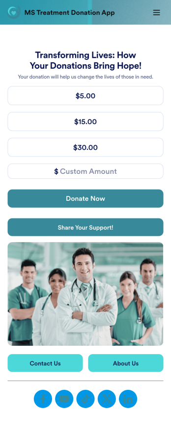 MS Treatment Donation App Template