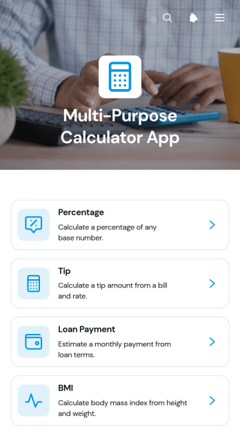 Multi-Purpose Calculator App Template