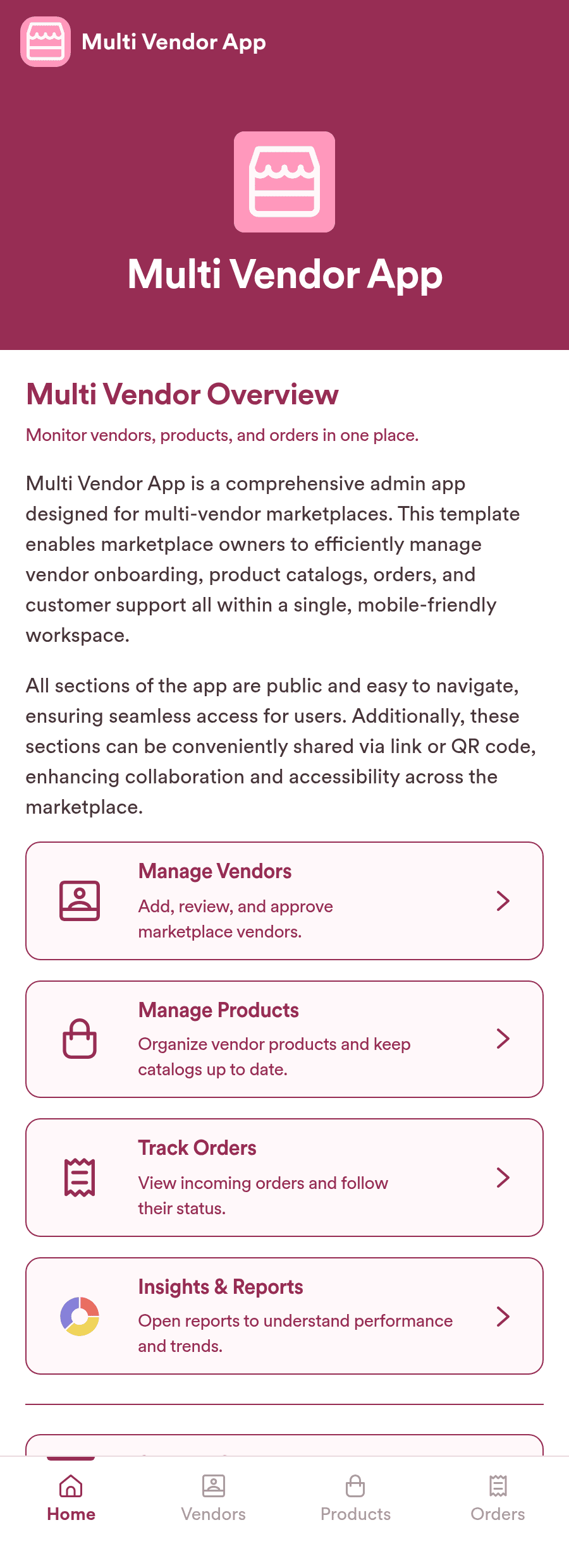 Multi Vendor App Template | Jotform