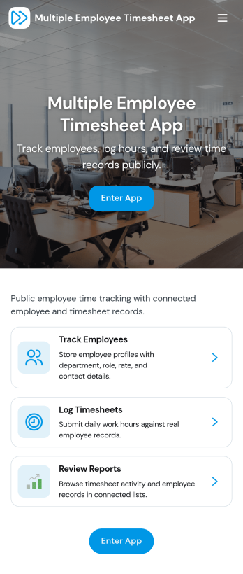 Multiple Employee Timesheet App Template