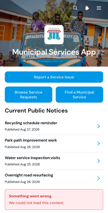 Municipal Services App Template