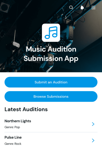 Music Audition Submission App Template