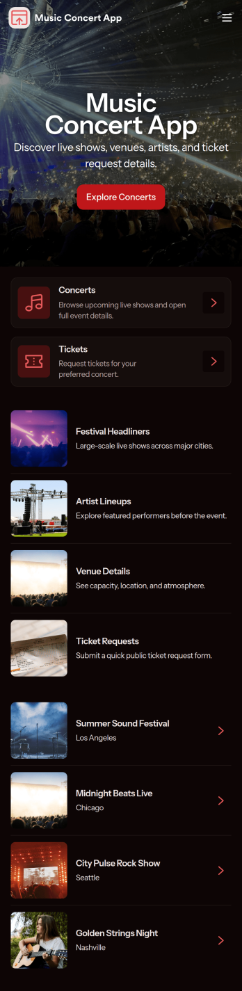 Music Concert App Template