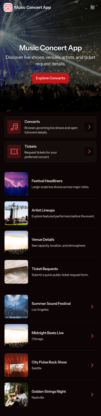 Music Concert App Template