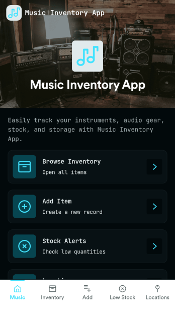 Music Inventory App Template