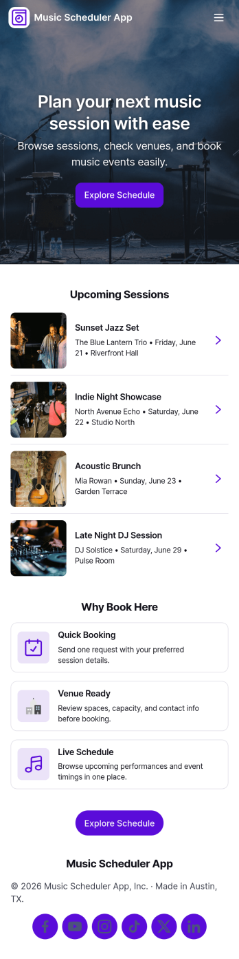 Music Scheduler App Template